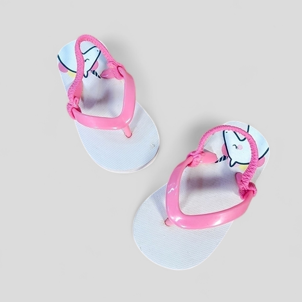 Cat & Jack Unicorn Flip Flops Back strap Pink Size 5/6